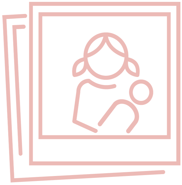 pink mom and babies icon